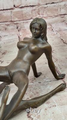 New Bronze Sculpture Chair Art Statue, Female Erotic Art Quality Decor Open