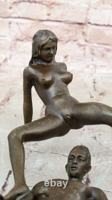 New Bronze Sculpture Chair Art Statue, Female Erotic Art Quality Decor Open
