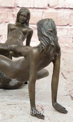 New Bronze Sculpture Chair Art Statue, Female Erotic Art Quality Decor Open