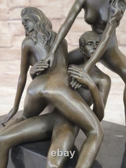 New Bronze Sculpture Chair Art Statue, Female Erotic Woman Quality Decor