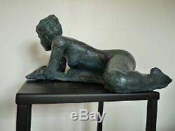 Ninon Statue Naked Terracotta Sculpture Art Of Nude Design Bronze Color18 / 37 / 25cm