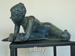 Ninon Statue Naked Terracotta Sculpture Art Of Nude Design Bronze Color18 / 37 / 25cm