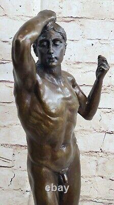 Nude Abstract Male By Rodin Bronze Sculpture Statue Art Deco Modern Marble