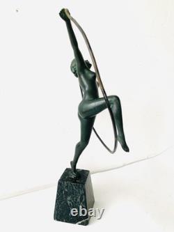 Nude Dancer Statue Sculpture Art Deco Art Nouveau Style Bronze Signed E. Urbain