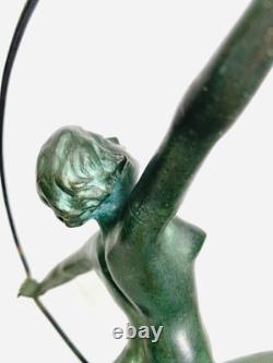 Nude Dancer Statue Sculpture Art Deco Art Nouveau Style Bronze Signed E. Urbain