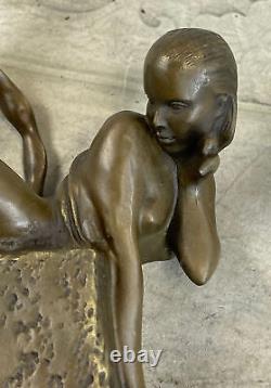 Nude Mermaid Bronze Sculpture Erotic Art Deco Handmade Gift