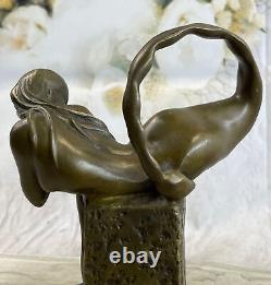 Nude Mermaid Bronze Sculpture Erotic Art Deco Handmade Gift