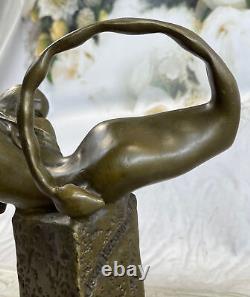 Nude Mermaid Bronze Sculpture Erotic Art Deco Handmade Gift