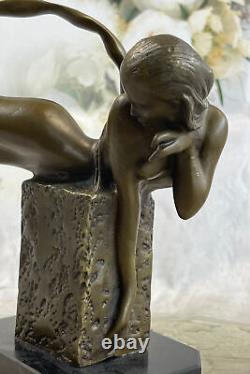 Nude Mermaid Bronze Sculpture Erotic Art Deco Handmade Gift