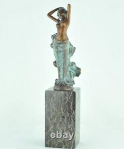 Nude Sexy Dancer Statue Sculpture in Art Deco Style Art Nouveau Bronze