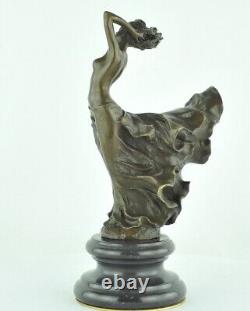 Nude Sexy Dancer Statue Sculpture in Art Deco Style, Art Nouveau Bronze Massi