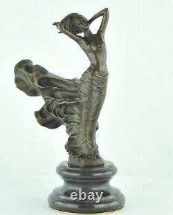 Nude Sexy Dancer Statue Sculpture in Art Deco Style Art Nouveau Bronze massi