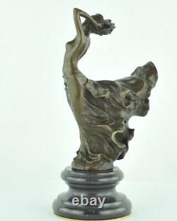 Nude Sexy Dancer Statue Sculpture in Art Deco Style Art Nouveau Bronze massi