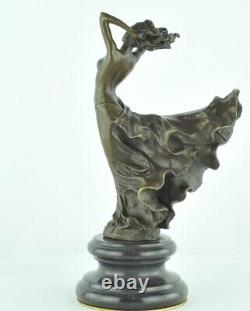 Nude Sexy Dancer Statue Sculpture in Art Deco Style Art Nouveau Bronze massi