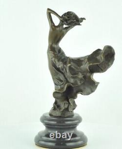 Nude Sexy Dancer Statue Sculpture in Art Deco Style Art Nouveau Bronze massi