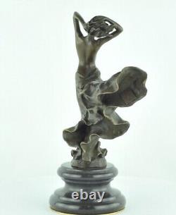 Nude Sexy Dancer Statue Sculpture in Art Deco Style Art Nouveau Bronze massi