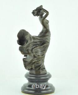 Nude Sexy Dancer Statue Sculpture in Art Deco Style Art Nouveau Bronze massi