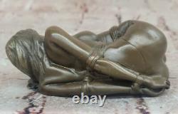 Nude Woman Bronze Art Deco Erotic Bondage Sculpture Statue Figurine For Sale