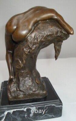 Nude Young Woman Statue Sculpture Sexy Style Art Deco Art Nouveau Bronze