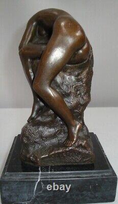 Nude Young Woman Statue Sculpture Sexy Style Art Deco Art Nouveau Bronze