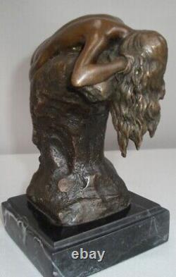 Nude Young Woman Statue Sculpture Sexy Style Art Deco Art Nouveau Bronze