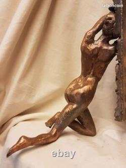 Nude with Roses, Artistic Nude Bronze Sculpture Signed LE CANN, Numbered