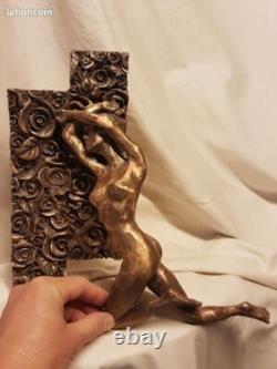 Nude with Roses, Artistic Nude Bronze Sculpture Signed LE CANN, Numbered