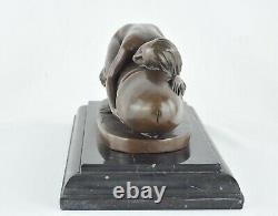 Nymph Statue Sculpture Naked Sexy Style Art Deco Bronze Massive Sign