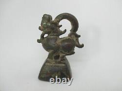 Old Asian Art: Bronze Dragon Sculpture Opium Weight