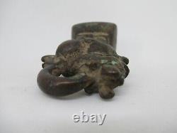 Old Asian Art: Bronze Dragon Sculpture Opium Weight