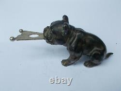 Old Cut Cigarette Art Deco English Bulldog English Sculpture Regulated Bronze