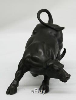 Original Art Deco Stock Bull Market Wall Street Bronze Sculpture Figurine