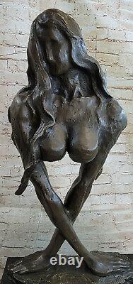 Original Bronze Abstract Sculpture Chair Female Modern Art Form