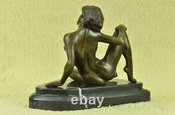 Original Sculpture In Erotic Bronze Woman Nue Sex Art Deco By Nino Oliviano