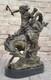 Original Signed Bronze Sculpture Of An American Indian Mounted Horse