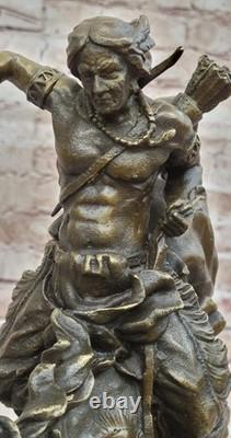 Original Signed Bronze Sculpture of an American Indian Mounted Horse