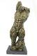 Original Signed Male Torso Bust Bronze Sculpture Art Figurine Deco