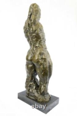Original Signed Male Torso Bust Bronze Sculpture Art Figurine Deco