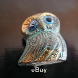 Owl Owl Miniature Bronze Sculpture Vintage Art Deco Design Twentieth N4448