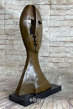 Pablo Picasso Double Faces Done Bronze Sculpture Marble Base Figurine Art