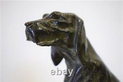 Pair Of Bronzes Hunting Dogs XX 20th Art Deco Dog