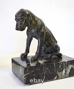 Pair Of Bronzes Hunting Dogs XX 20th Art Deco Dog
