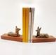 Pair Of Bookends Animal Sculpture Reclining Does Bronze Art Deco Greek
