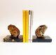 Pair Of Animal Sculpture Bookends Rabbit Bronze With Gold Patina Art Nouveau