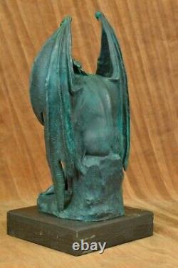 Patina Dark Angel Devil Satyr Bronze Sculpture Figurine By Milo Art Decor