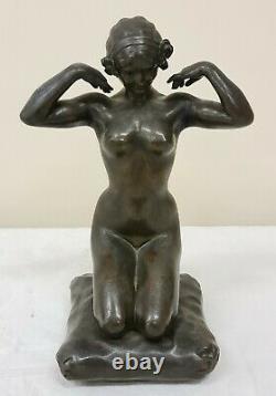 Paul Ponsar. Sculpture In Bronze. Naked Woman. Art Nouveau. Xxe Century