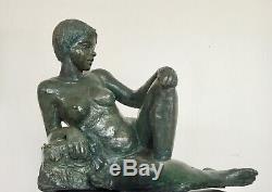 Paula Statue Terracotta Sculpture Bronze Green Nude Color / 28, L / 31, P / 21