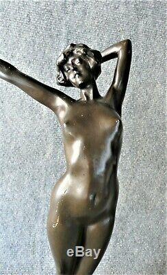 Philippe Large Sculpture Bronze Female Nude Bronze Art Deco Revival 1930 (1)