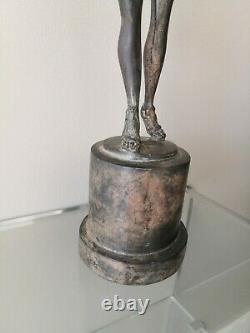 Pierre Chenet Superbe Bronze Brown Patina Dancer Art Deco