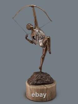 Pierre Le Faguays Diana the Huntress Bronze Art Deco